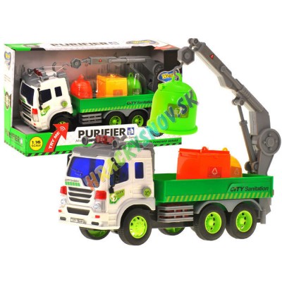 Smetiarske nákladné auto na odpadky+kontajnery