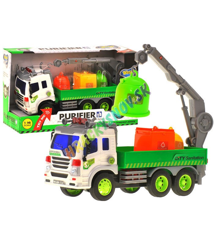Smetiarske nákladné auto na odpadky+kontajnery