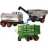 Farmársky traktor - sada 2ks + 2ks vlečka, cisterna, pluh, lyžica, ruka